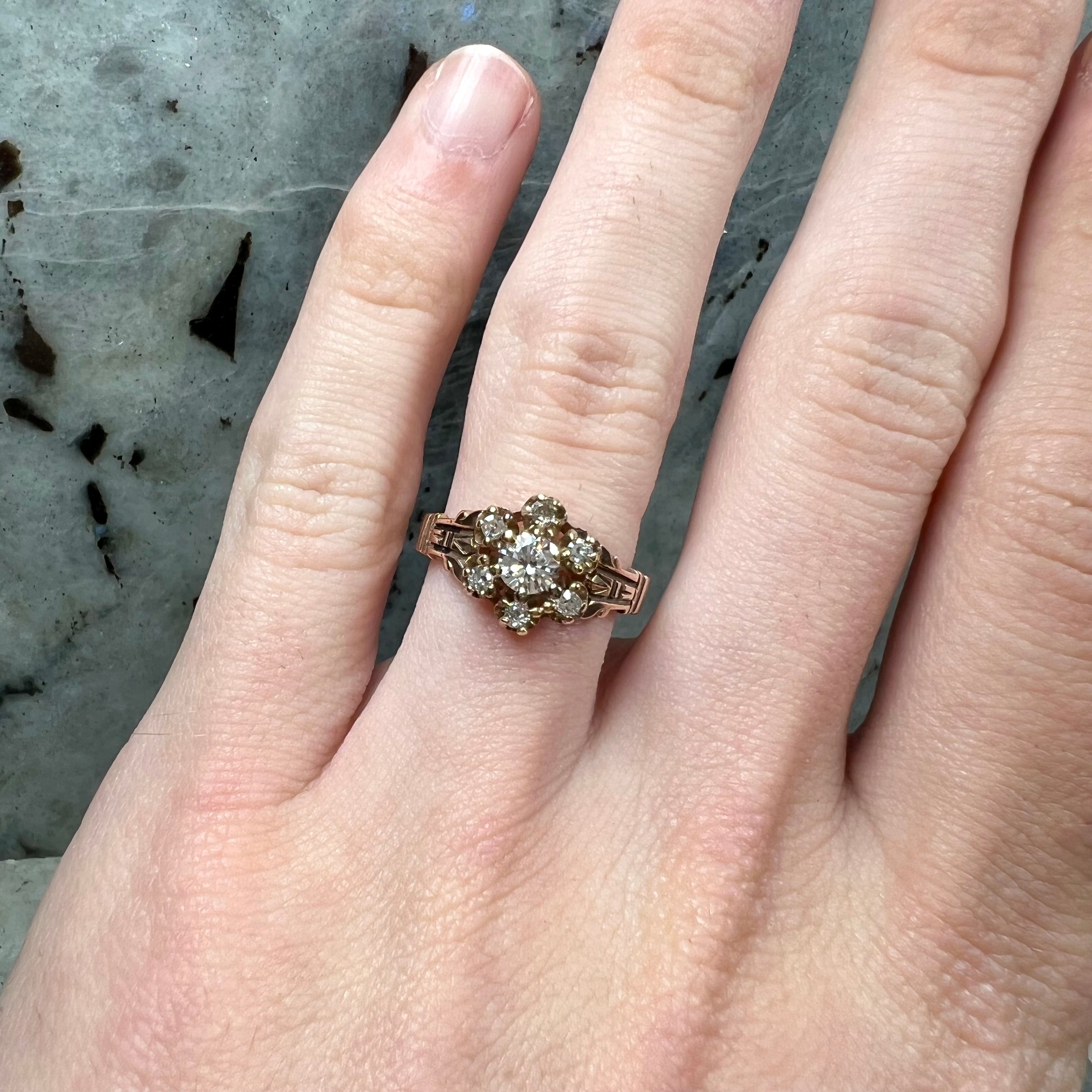 Antique diamond store ring setting