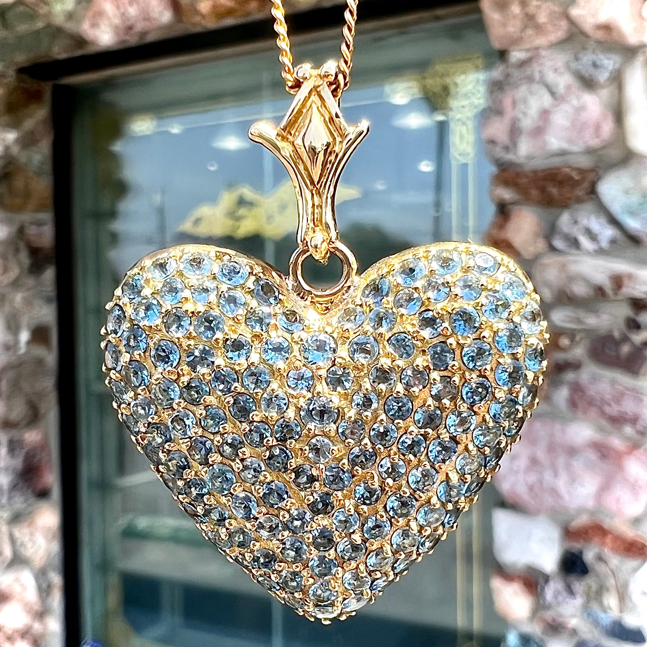 Swarovski puffed hot sale heart necklace