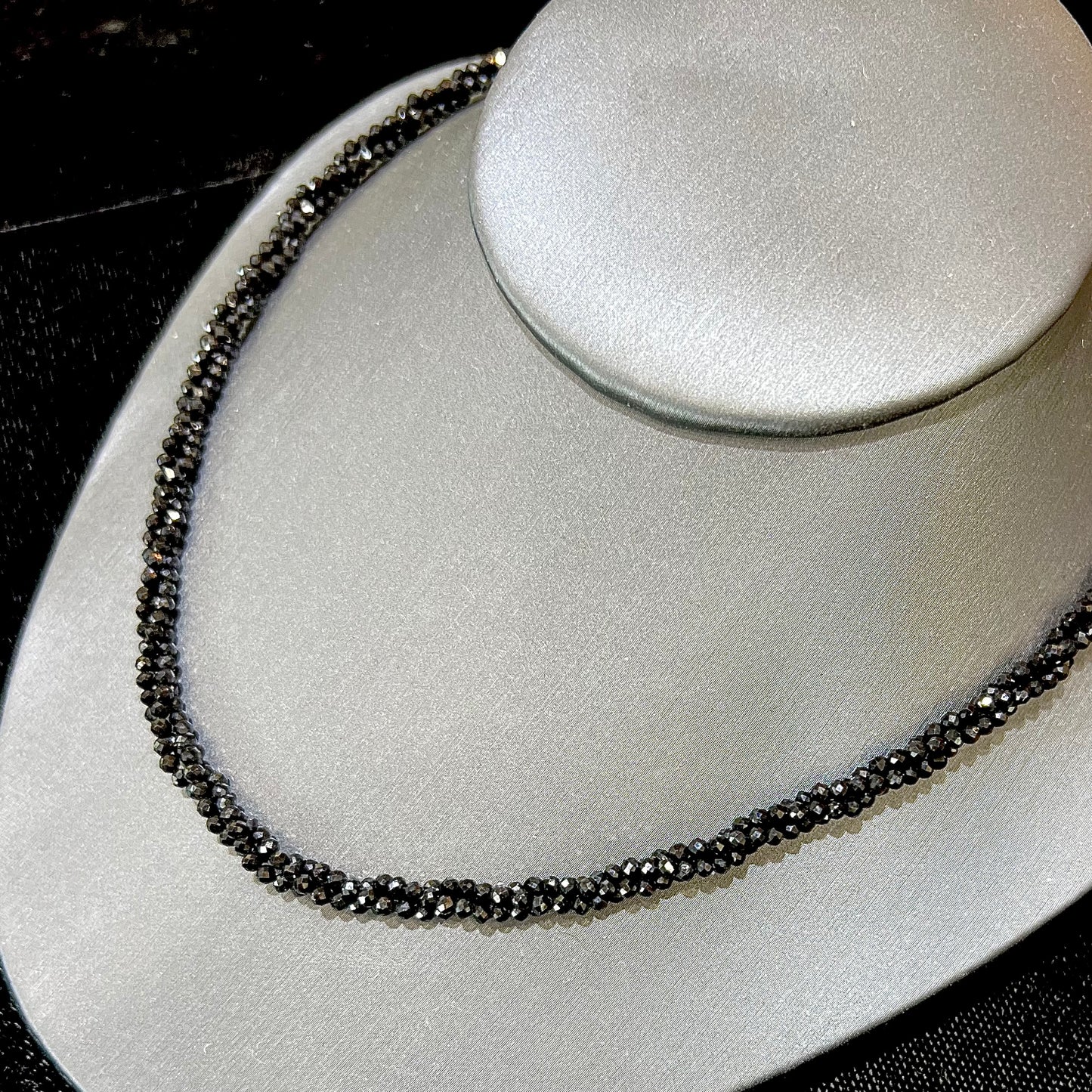 Necklace - Black and white spinel and clay beads – Soup to Nuts, Inc