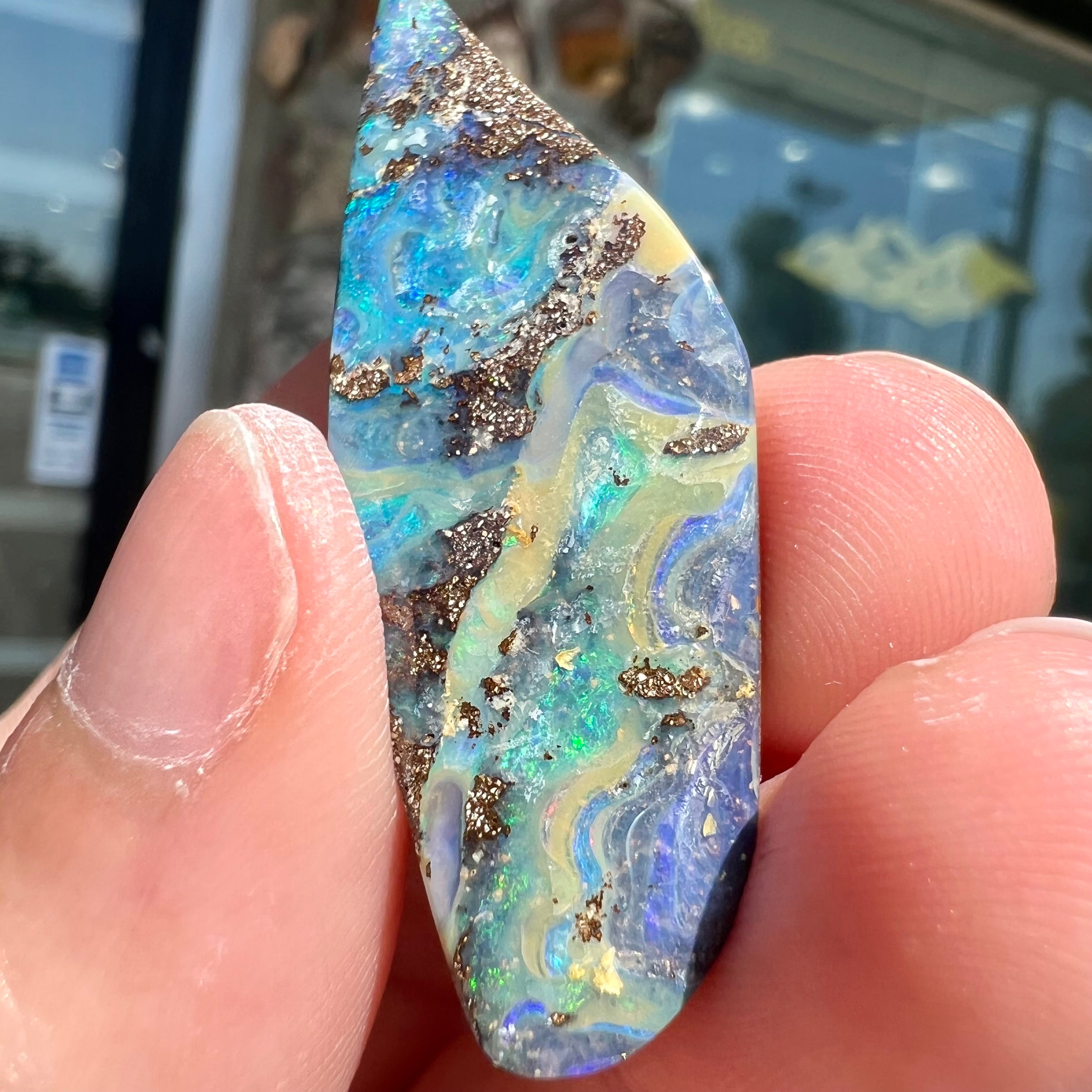 4.5 cts Blue rainbow Australian boulder opal shops