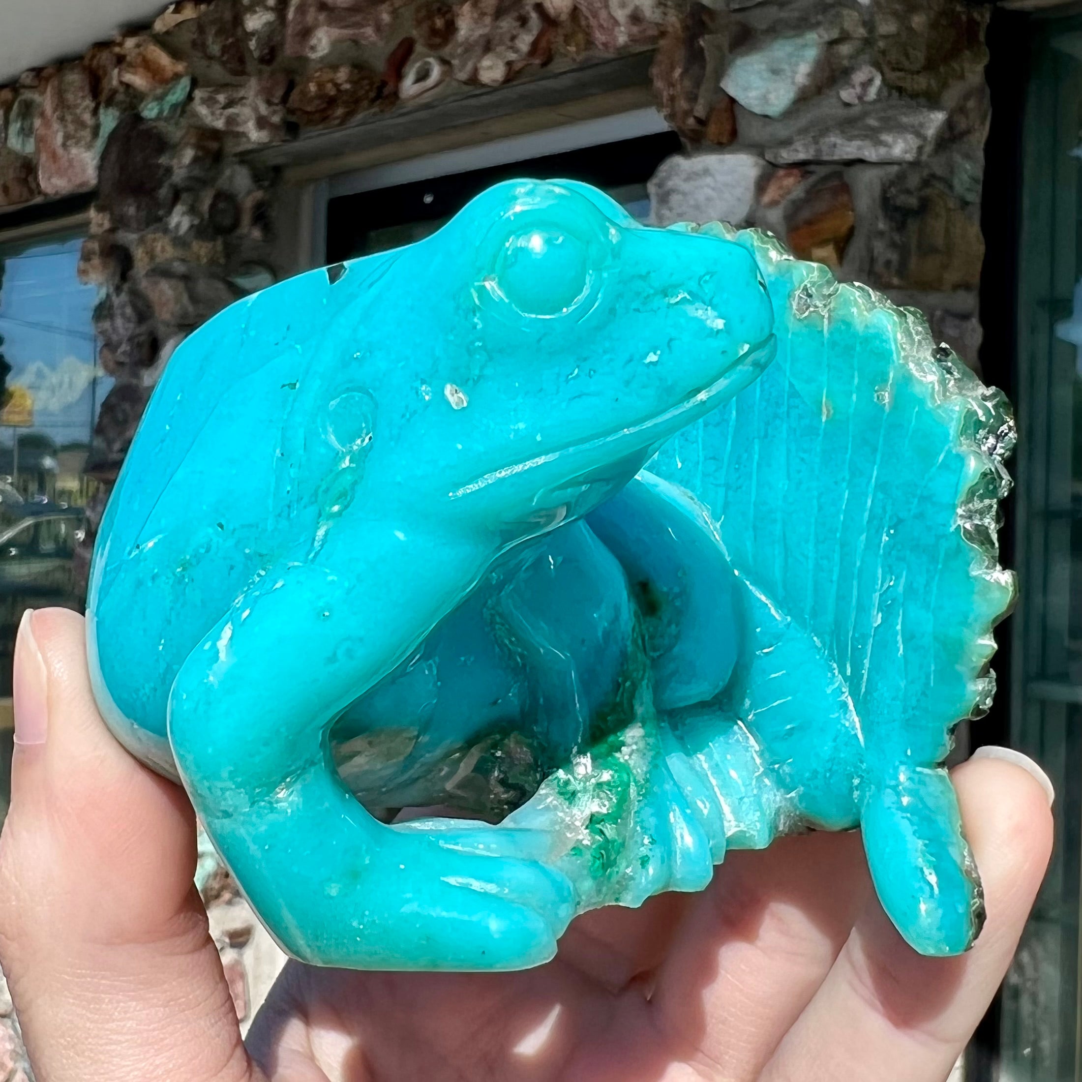 Frog With Agate Stained selling Glass