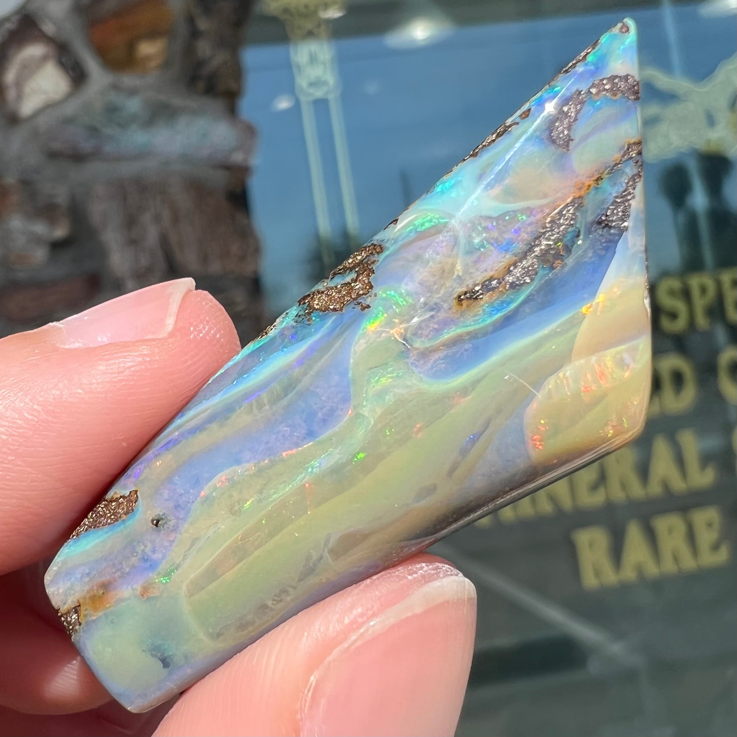 Blue fire hot sale opal stone