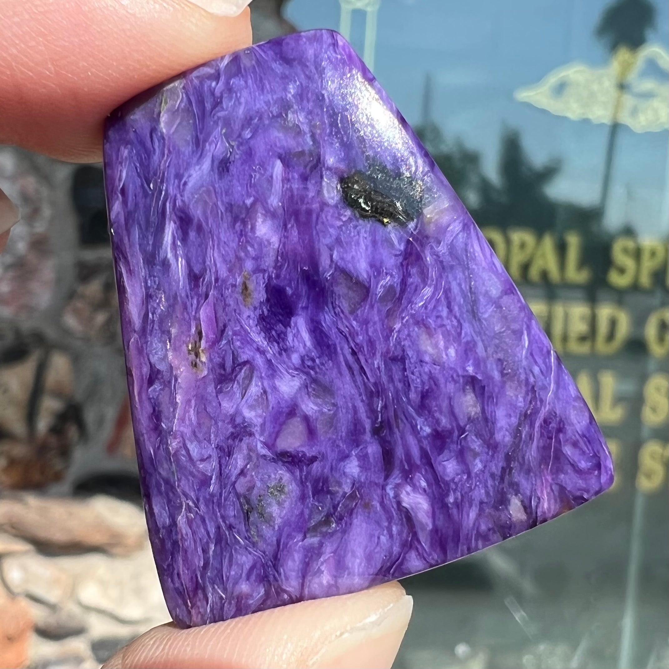 69.04ct Freeform Cabochon Cut Charoite Stone | Burton's