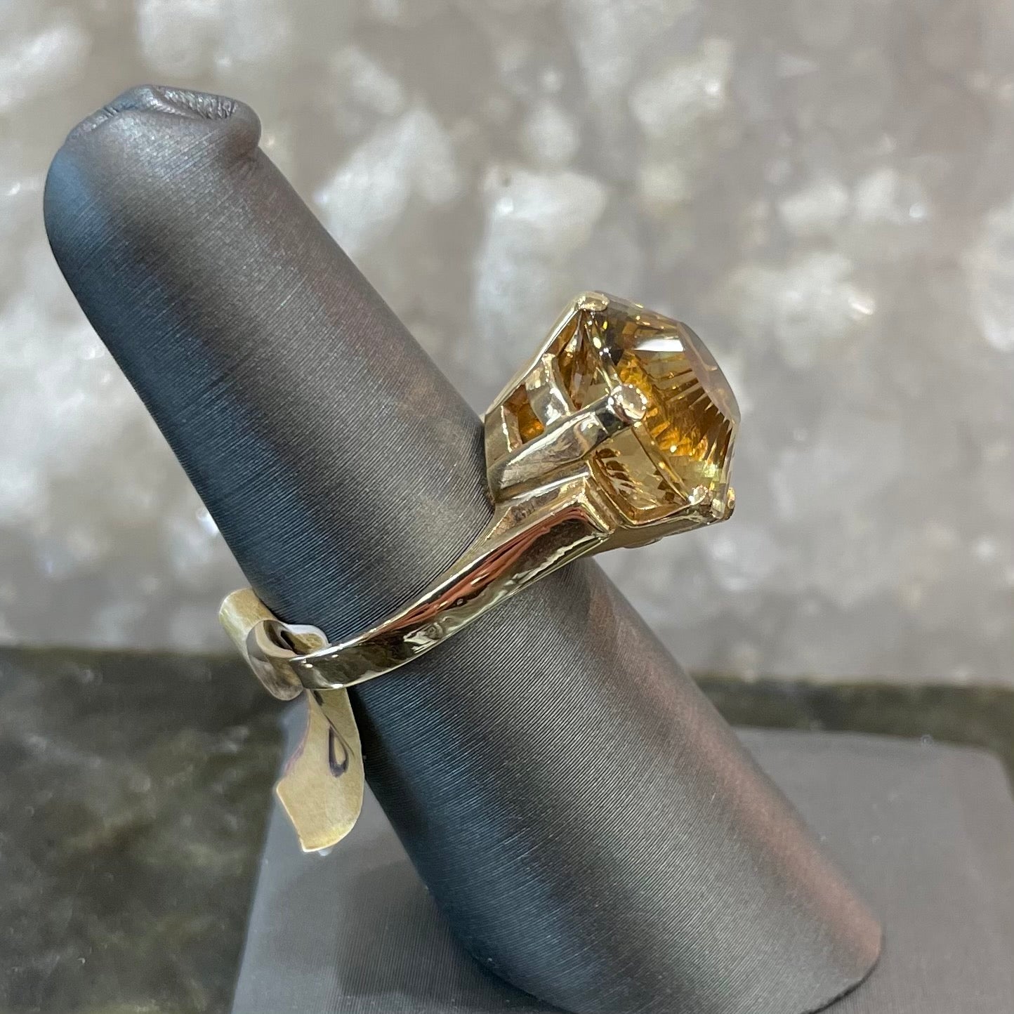 Citrine Disco Cut Ring | 14kt