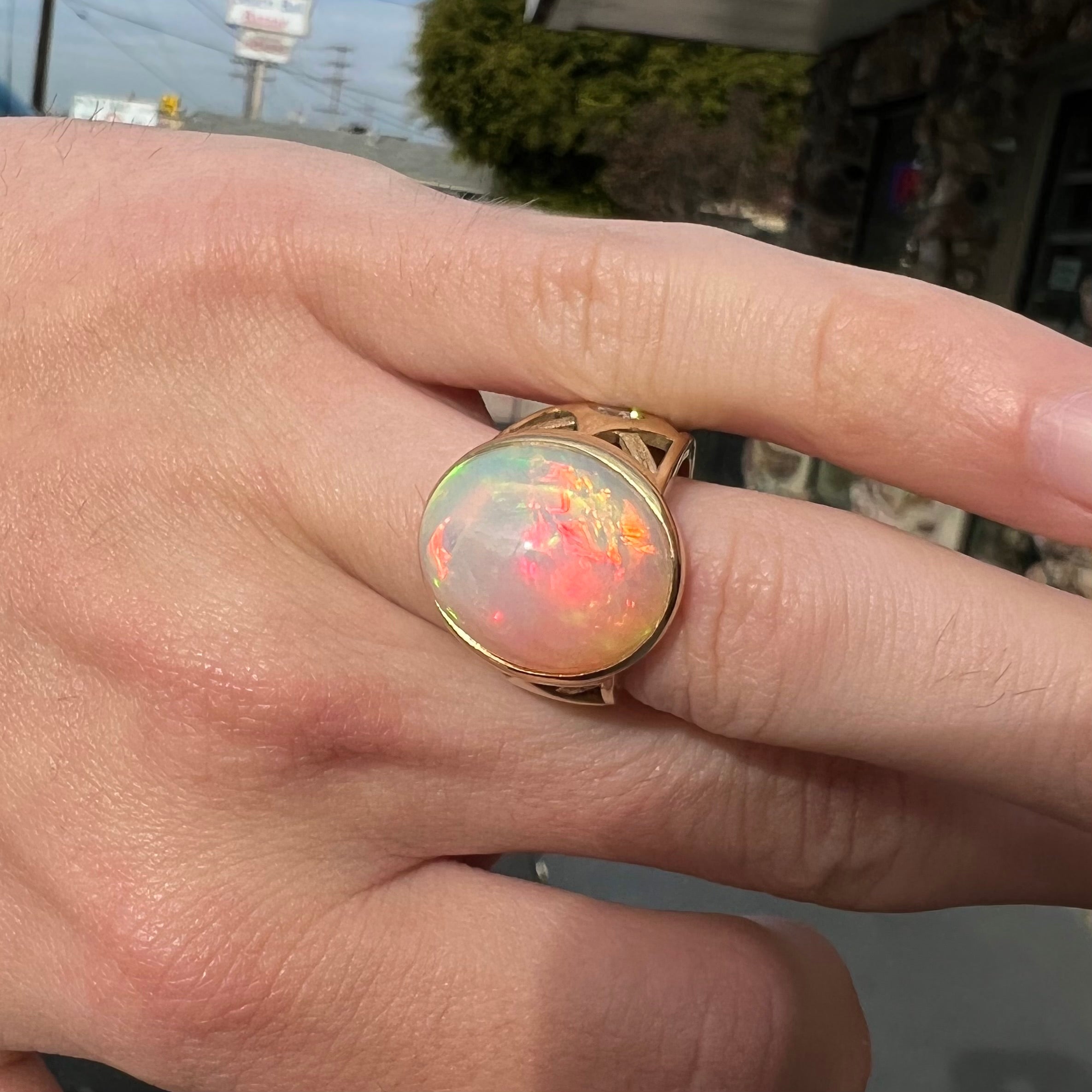 Large opal ring with on sale diamonds