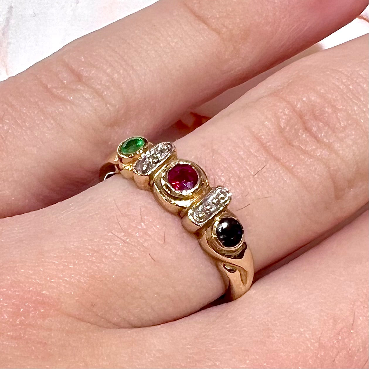 Three Gemstone Ring | 10kt