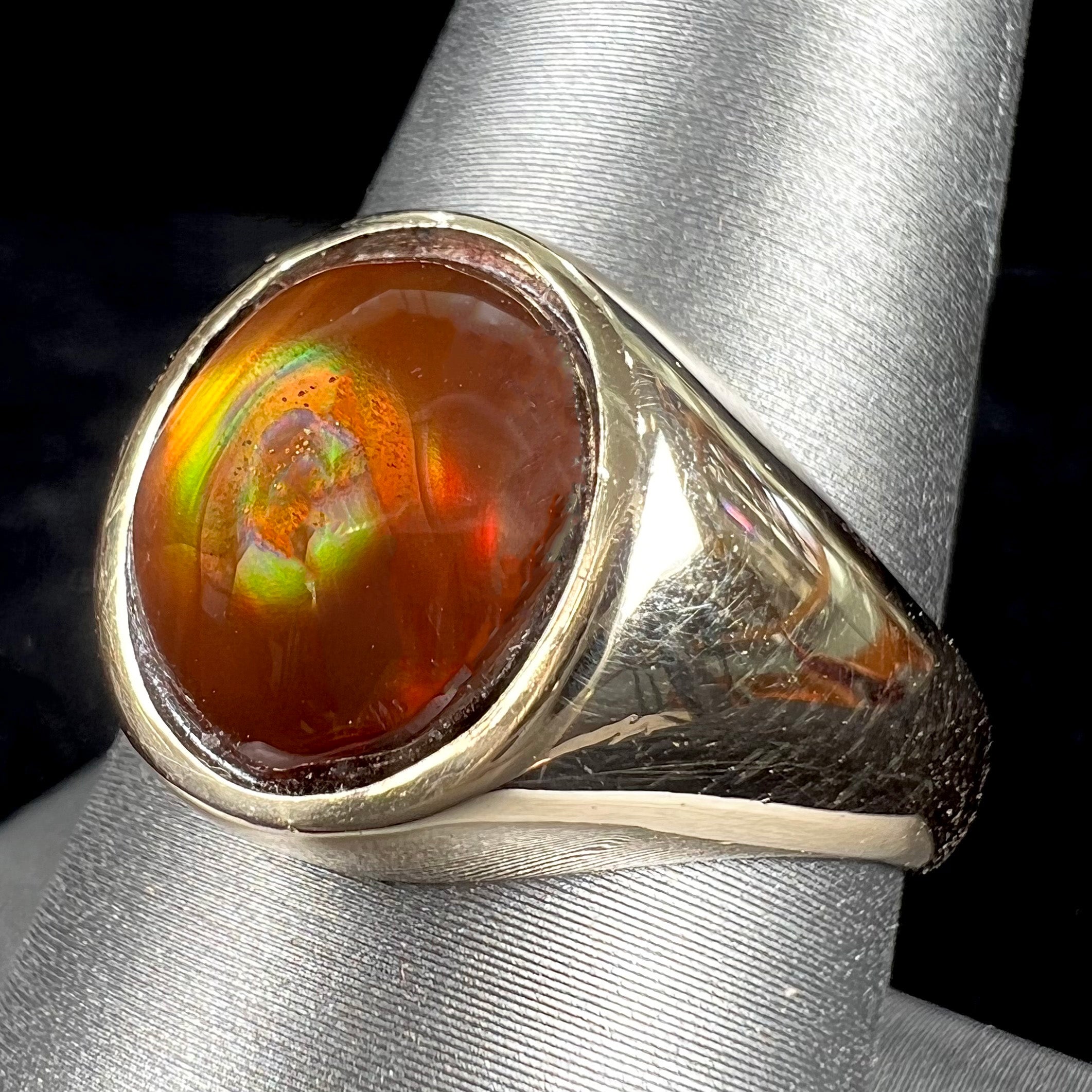 10kt Yellow Gold Fire Agate Solitaire Ring | Burton's – Burton's