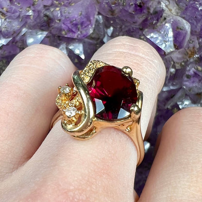 Rhodolite Garnet & Diamond Ring | 14kt