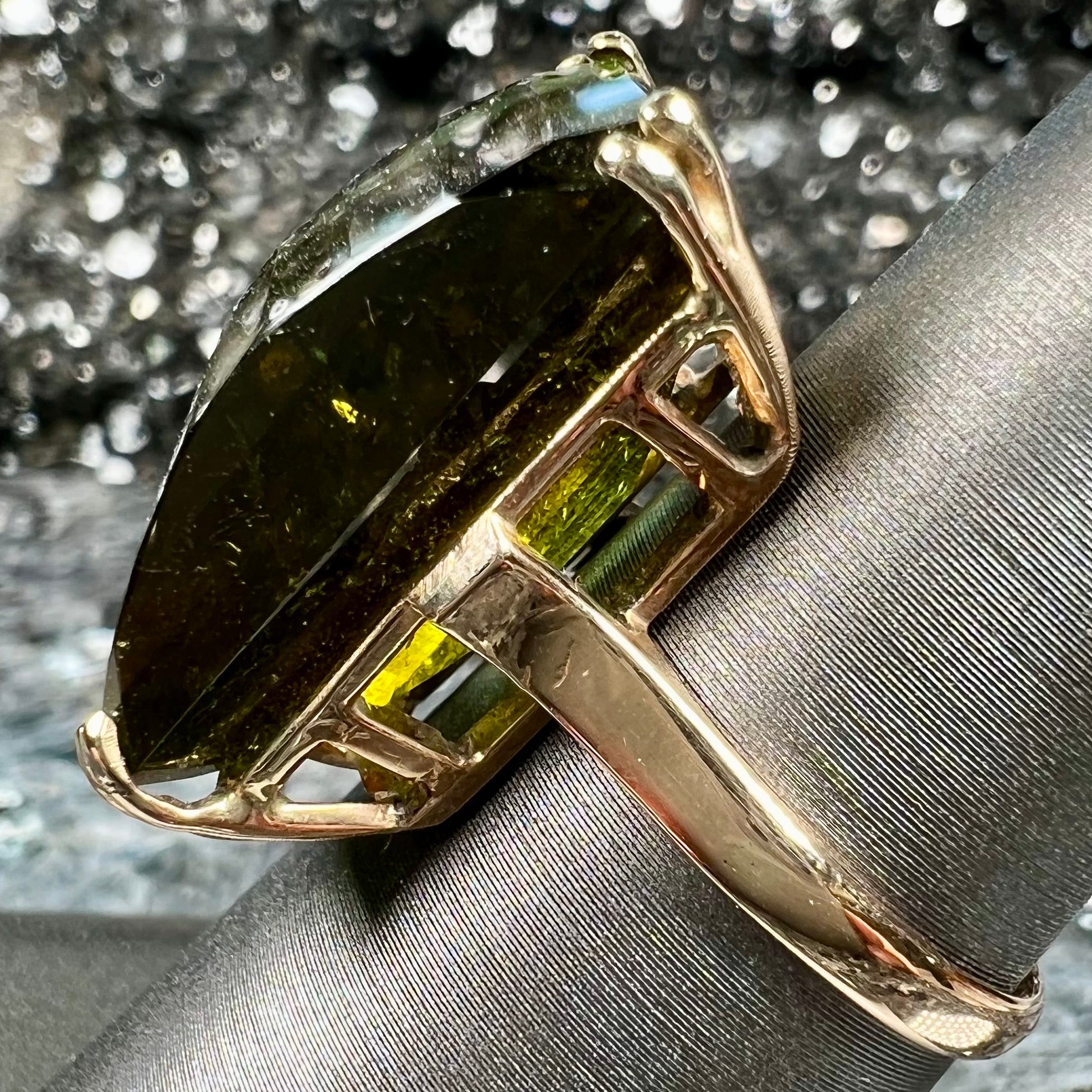 Dark green clearance tourmaline ring