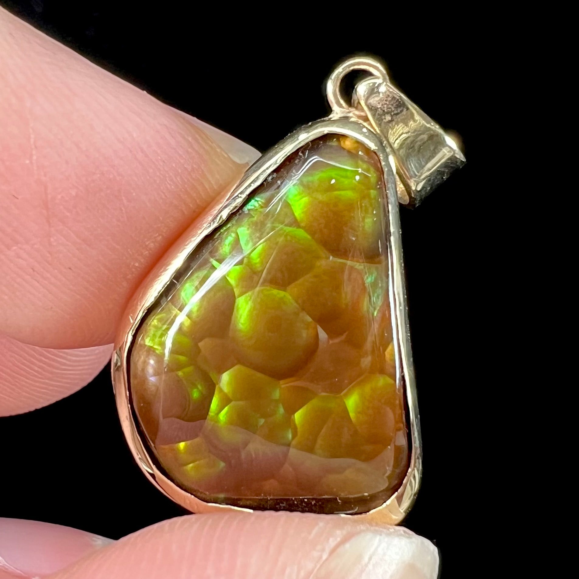 Handmade Pendant Fire Agate, 24k Gold Leaf, .925 Silver and 36 Other minerals! hotsell