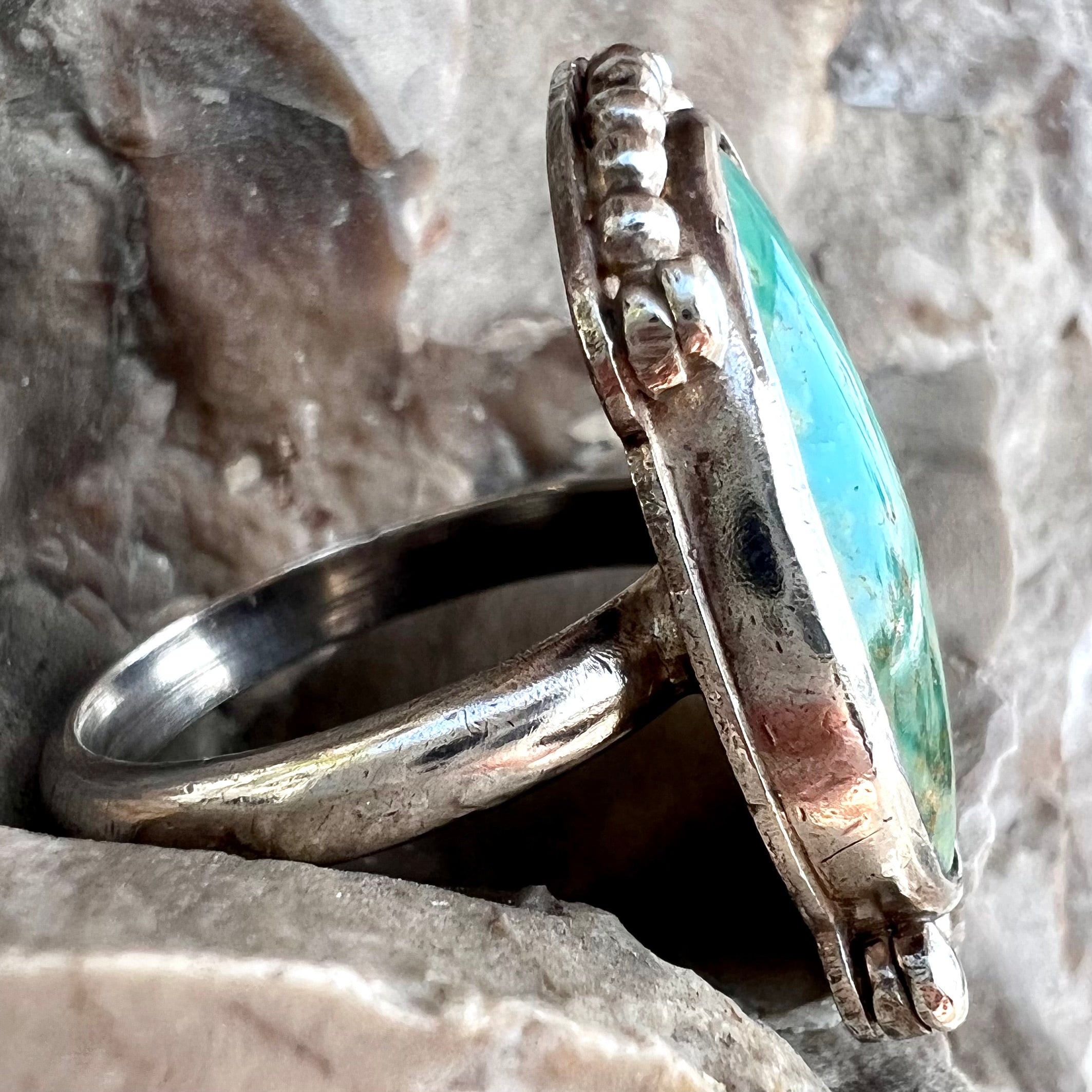 Royston turquoise offers Ring/ Native American style/ Artisan Handmade/ Sterling silver/ southwestern style/ BohoChic/ size 5