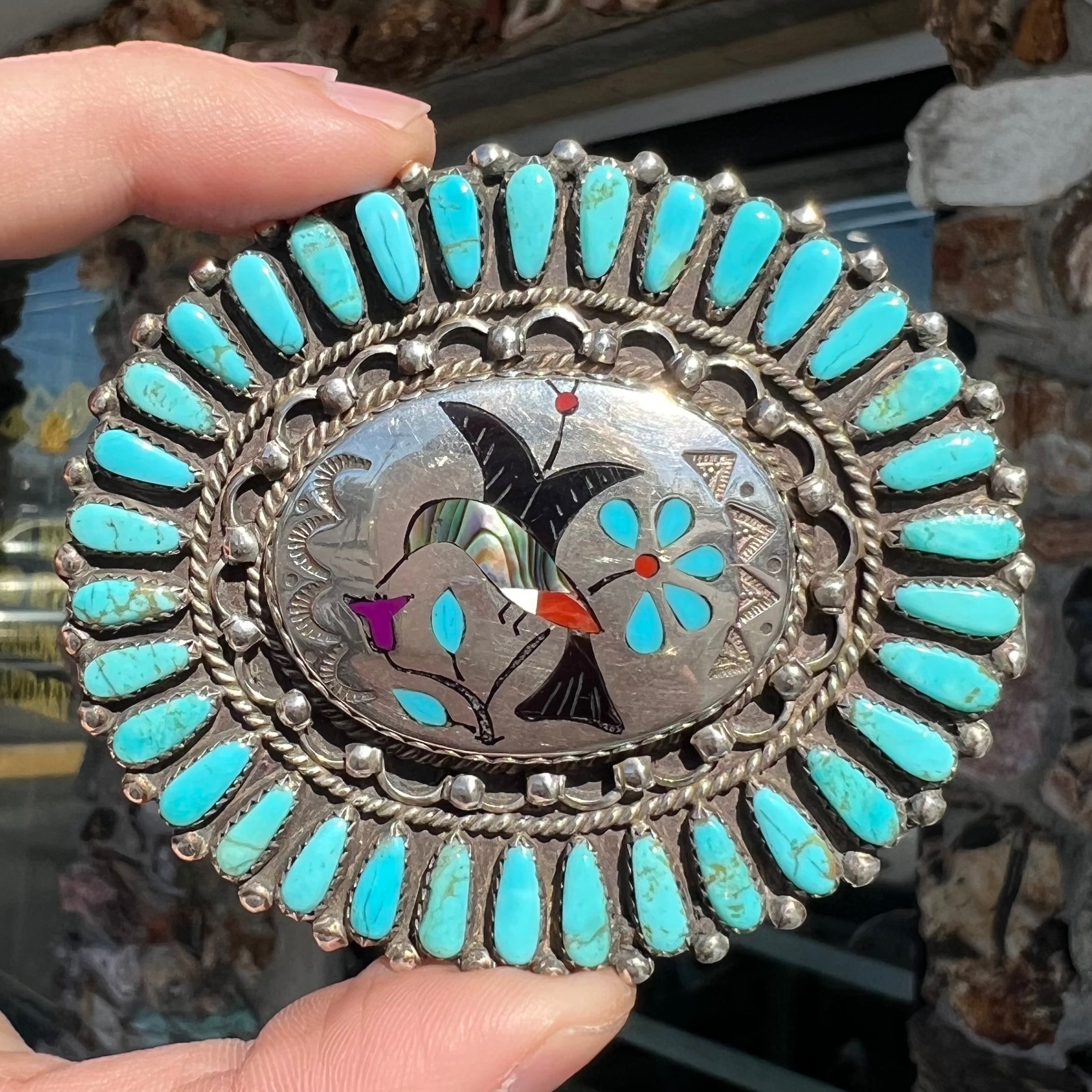 Navajo turquoise belt buckle best sale