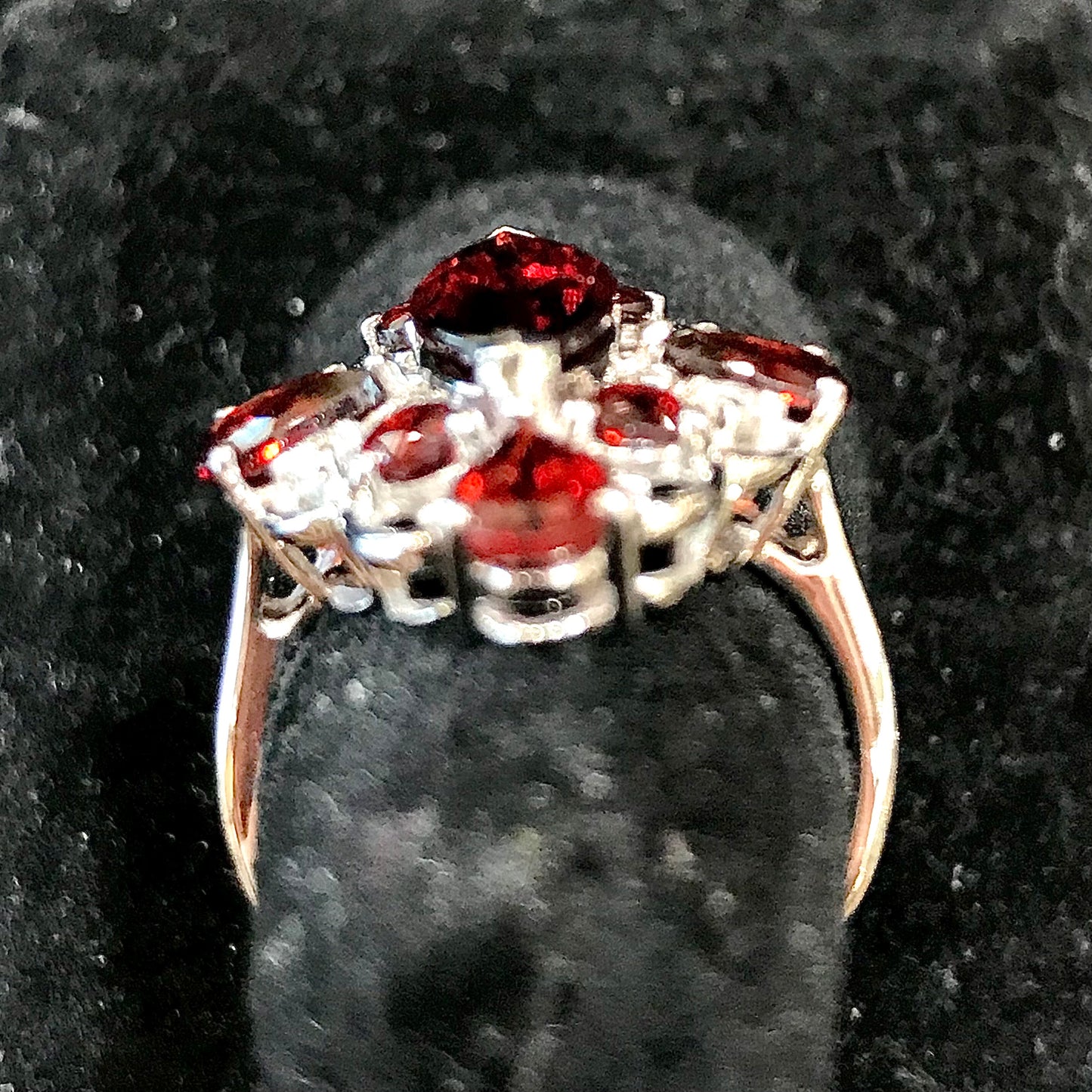 Garnet and Sapphire Ring | Sterling Silver