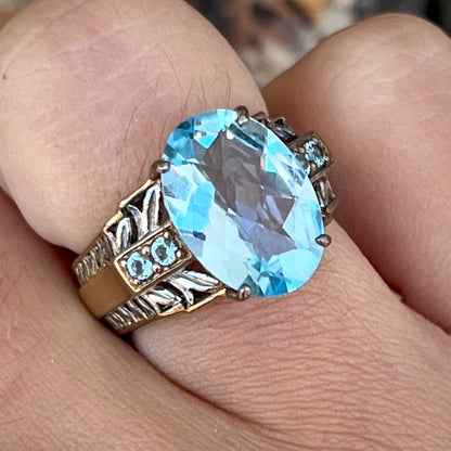 Blue Topaz Euro Shank Ring | Sterling Silver