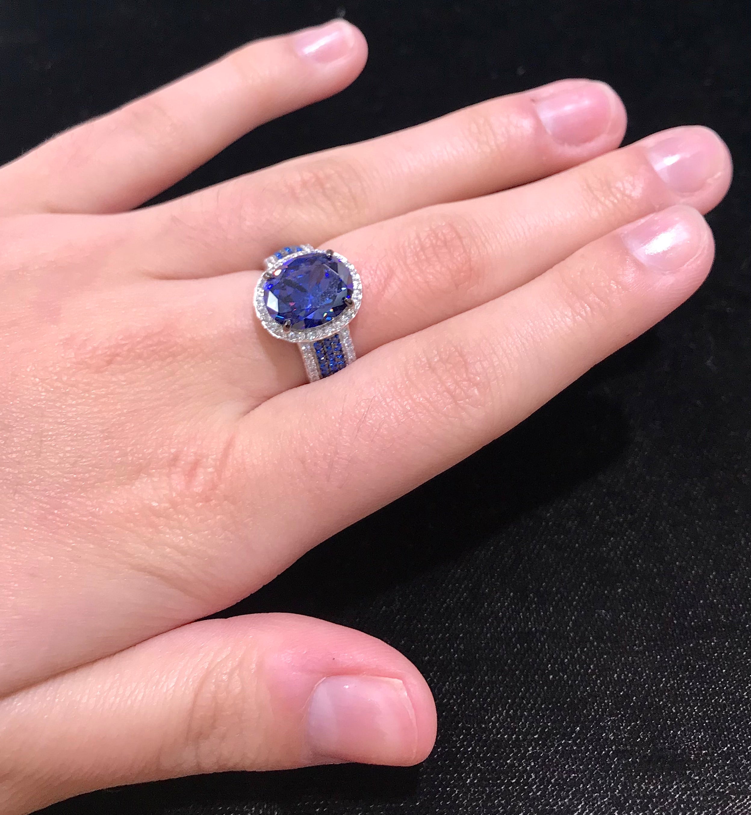 Blue Synthetic Gemstone Ring | Sterling Silver – Burton's Gems and