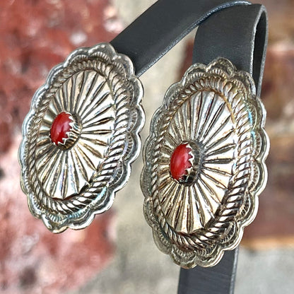 Coral Concho Earrings | Sterling Silver