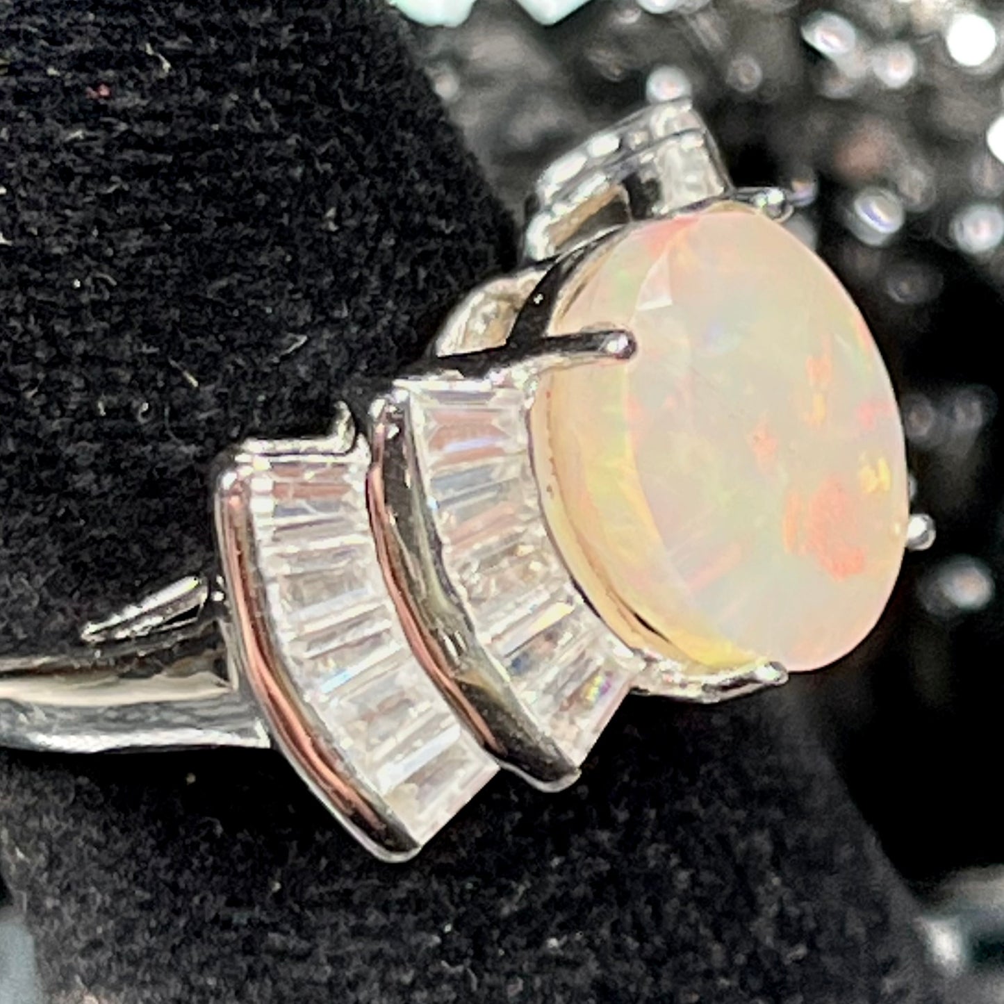 Ebba Sterling Silver Gemstone Ring - Opal