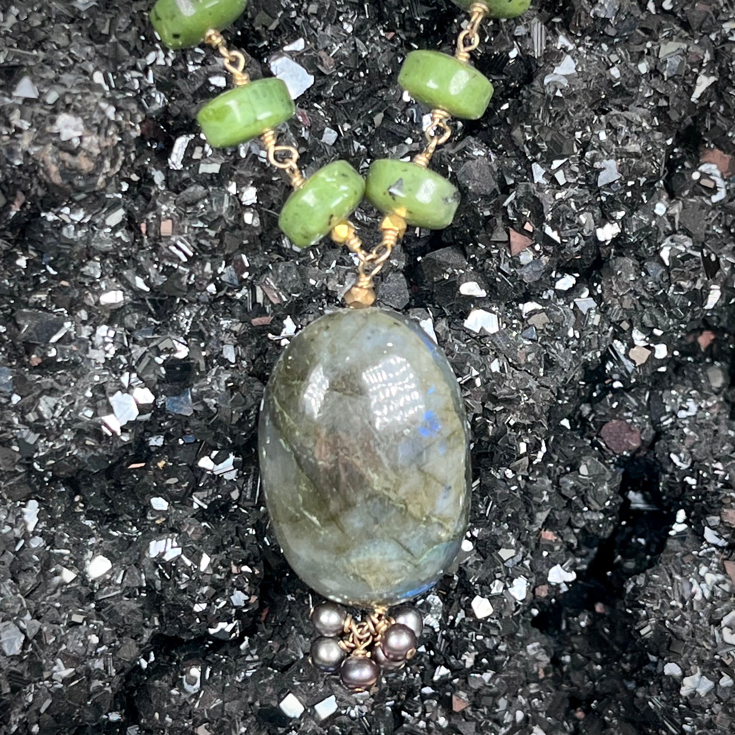 Labradorite and Jade Necklace