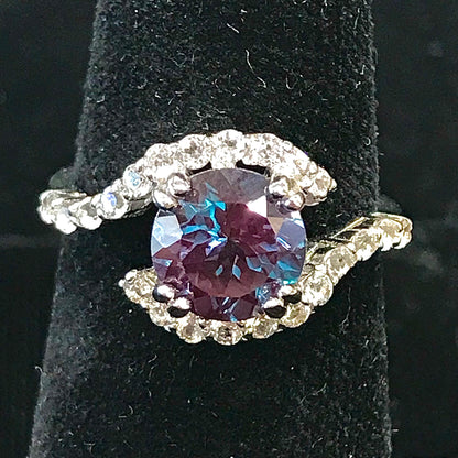 Synthetic Alexandrite Ring | Sterling Silver