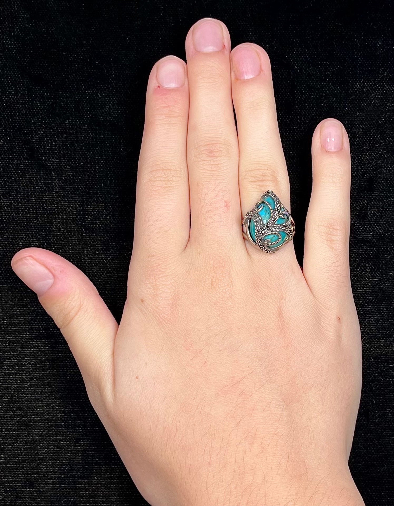 Chrysocolla high quality Swirl Ring