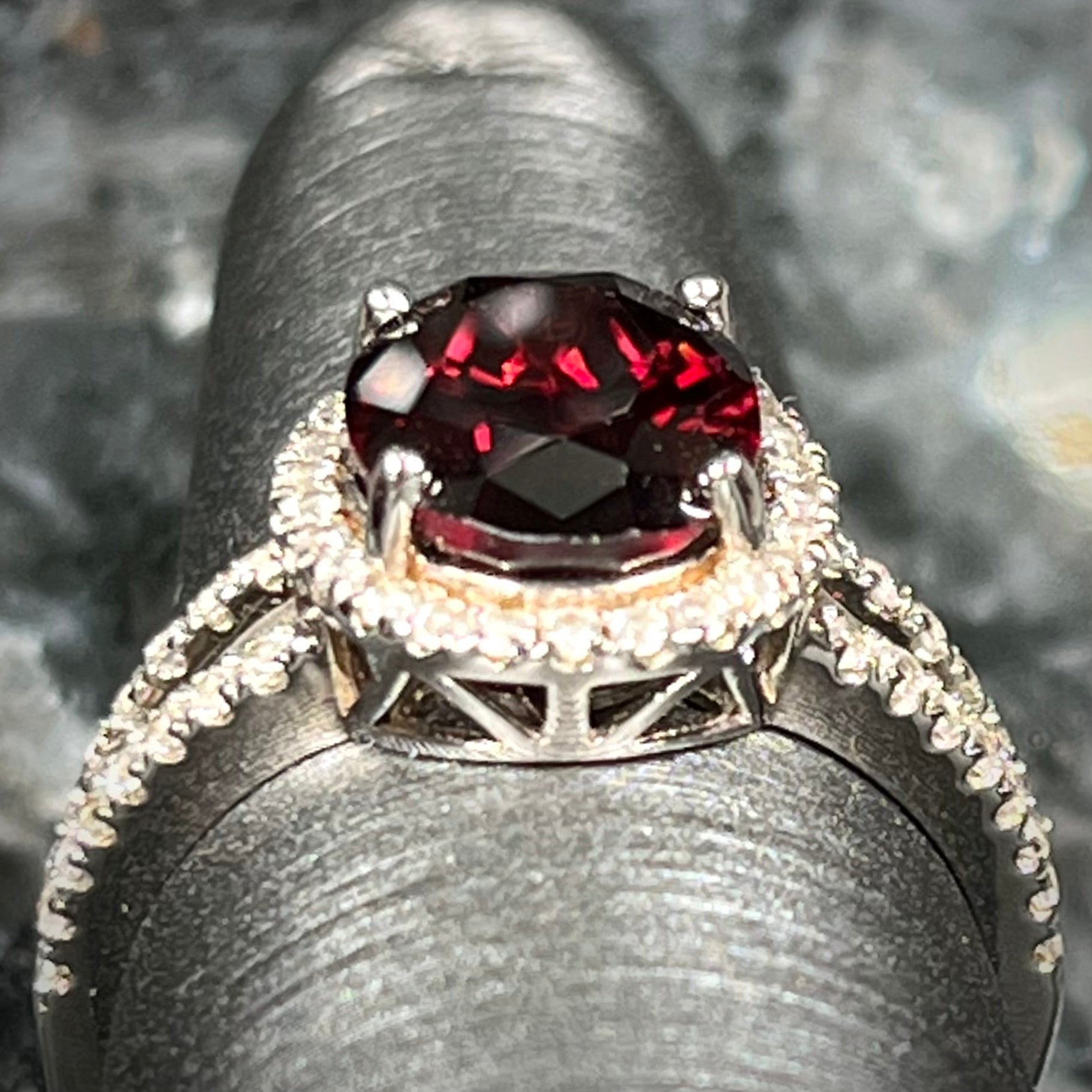 Natural Garnet hotsell Grossular Handcrafted Silver Ring s8.25