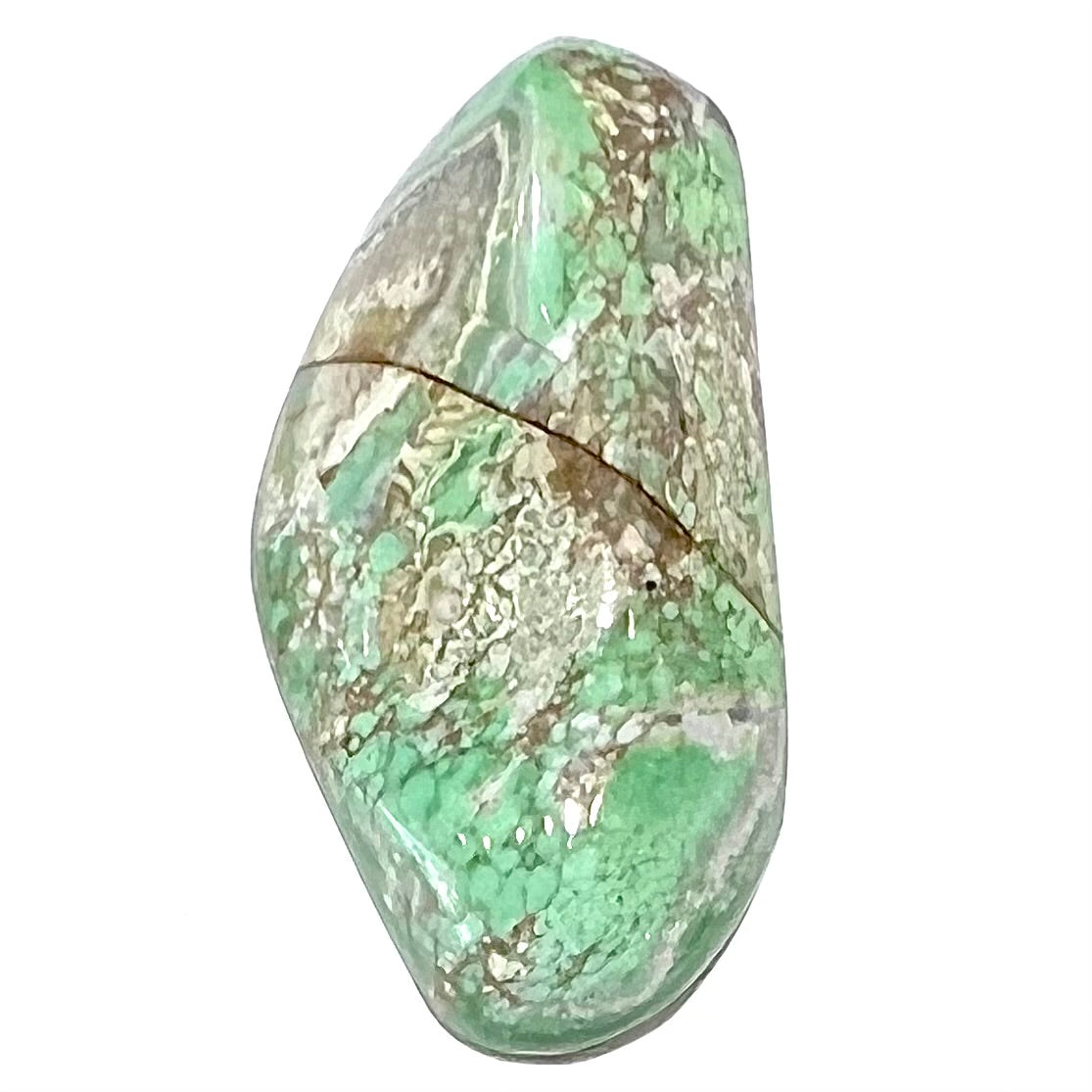 Loose polished variscite stone.