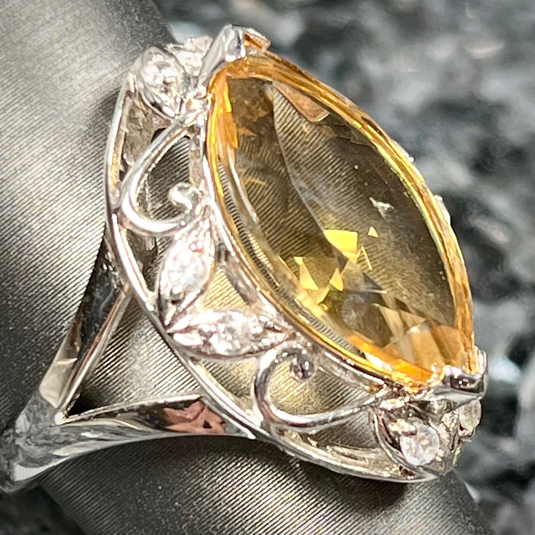 Marquise Cut Citrine Ring | Sterling Silver – Burton's Gems and Opals