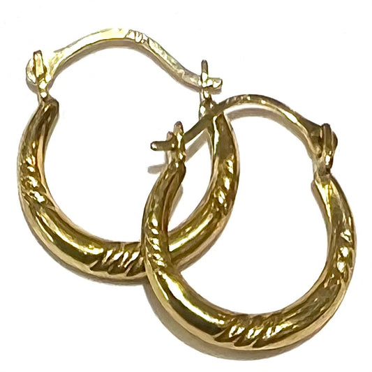 Lightweight Yellow Gold Hoop Earrings | 10kt