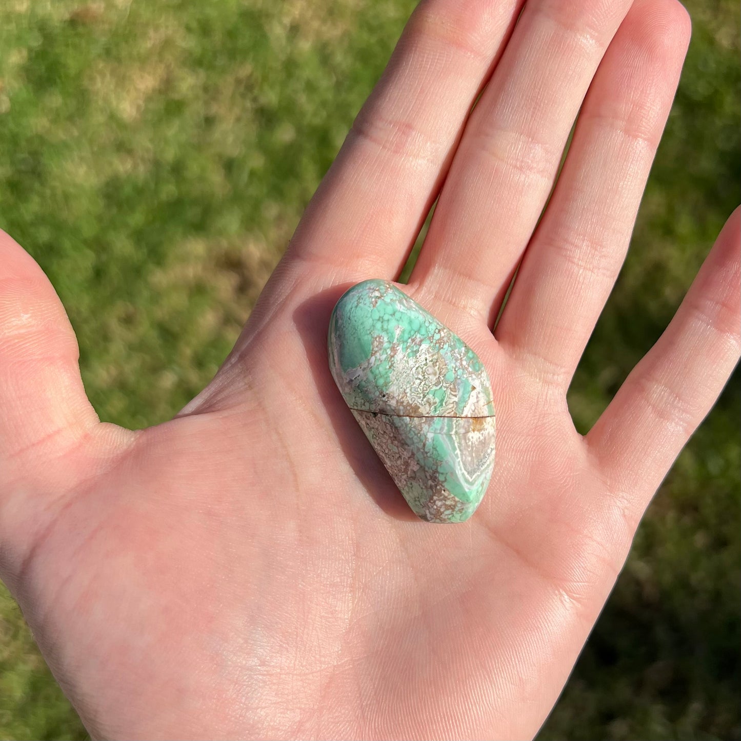 Loose polished variscite stone.