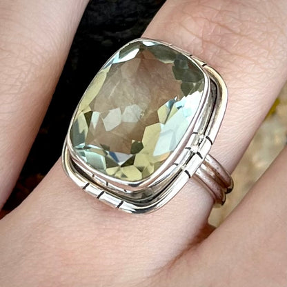 Prasiolite Ring | Sterling Silver