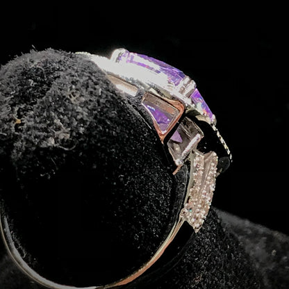 Purple Synthetic Ring | Sterling Silver