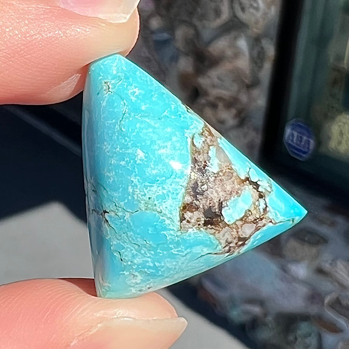 Natural High Grade Bisbee Turquoise Cab - 各種パーツ