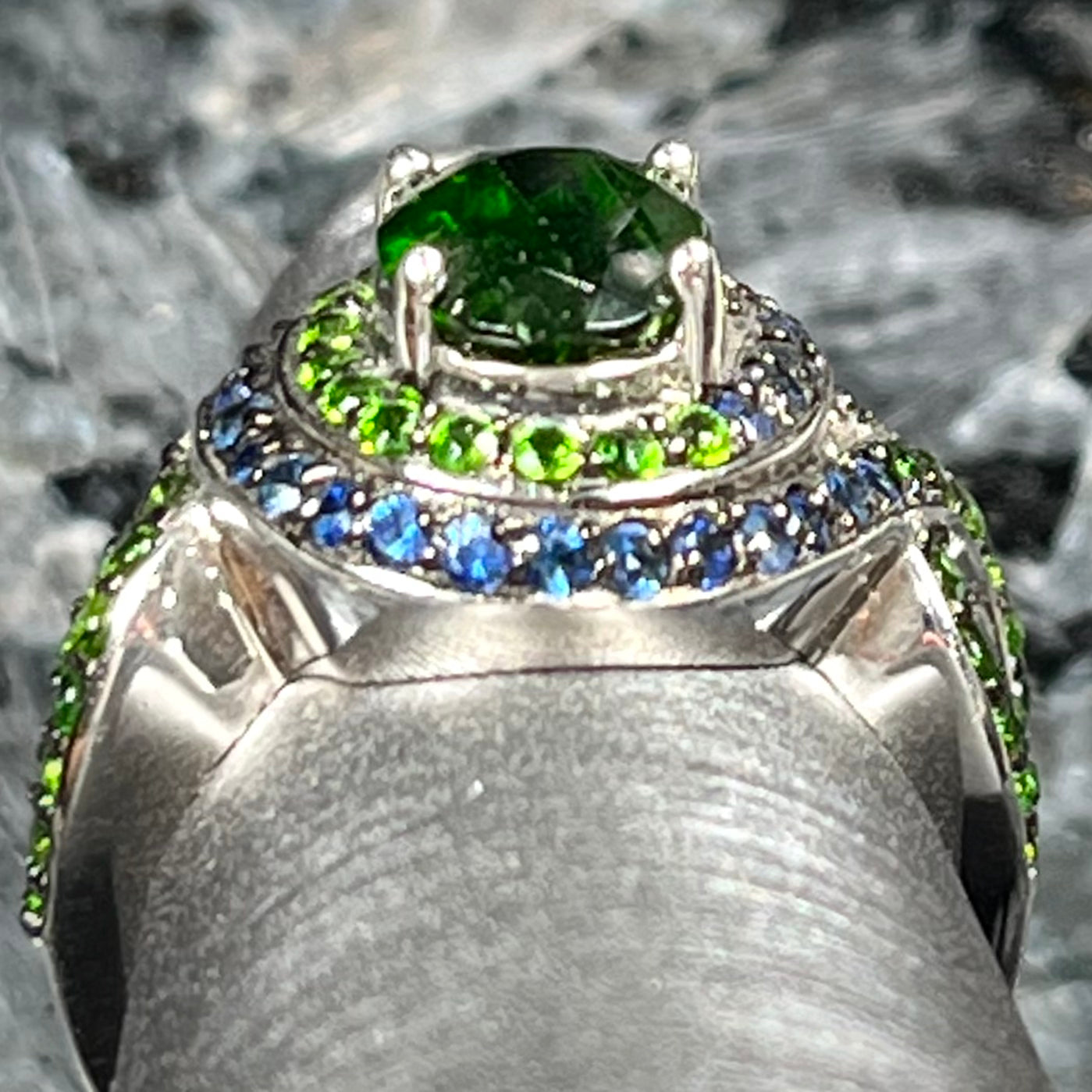 Mens chrome diopside on sale rings