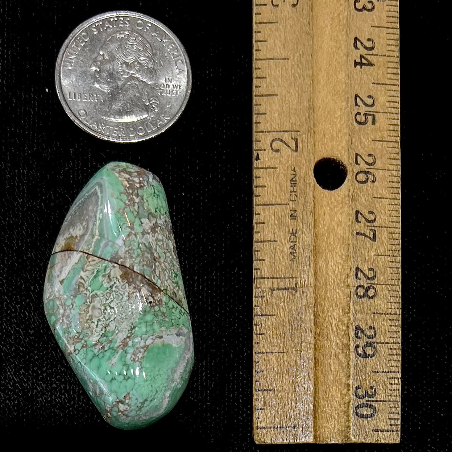 Loose polished variscite stone.