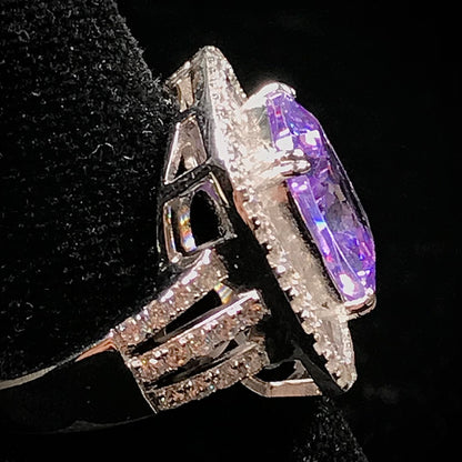 Purple Synthetic Ring | Sterling Silver