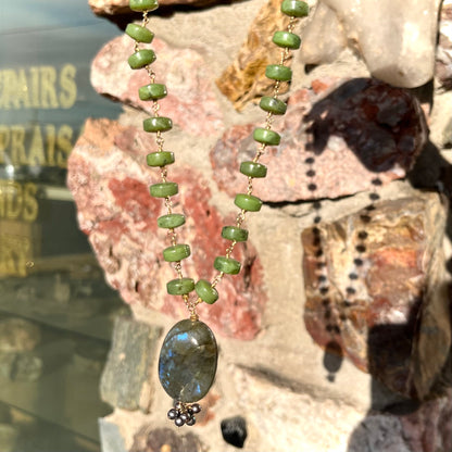 Labradorite and Jade Necklace