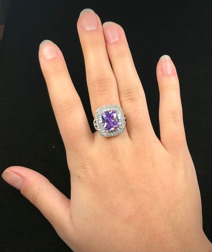 Purple Synthetic Ring | Sterling Silver