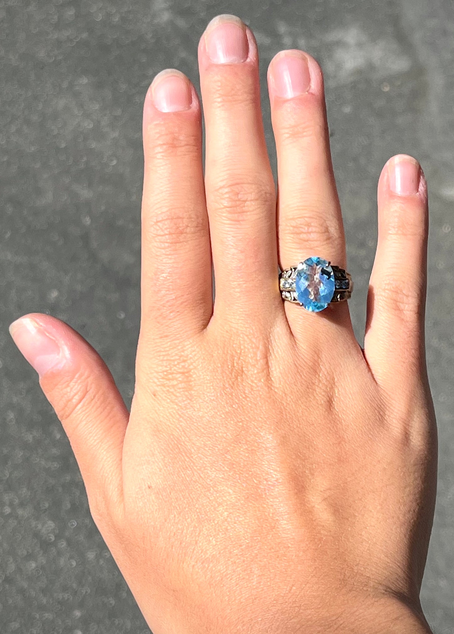 Blue Topaz Euro Shank Ring | Sterling Silver