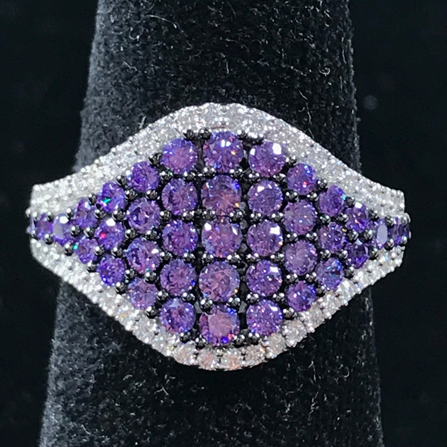 Purple Synthetic Ring | Sterling Silver