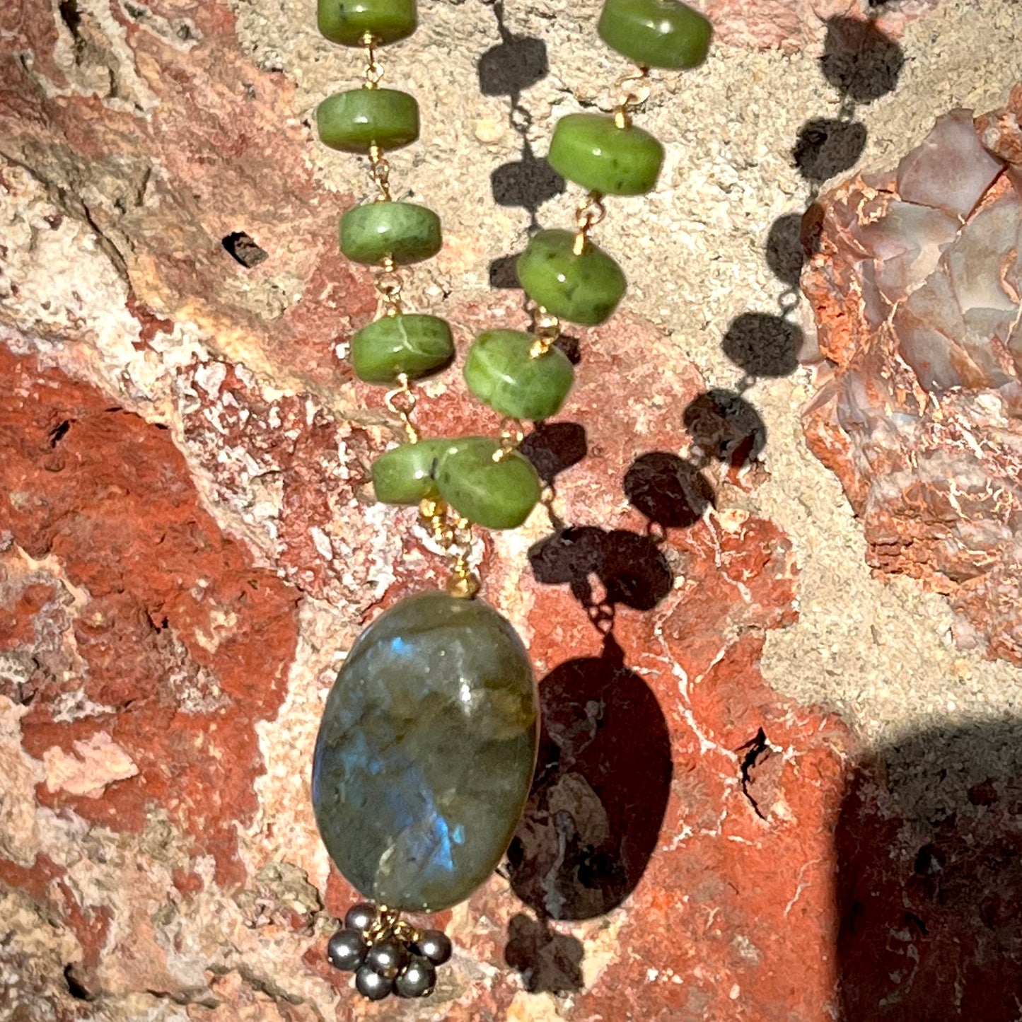 Labradorite and Jade Necklace