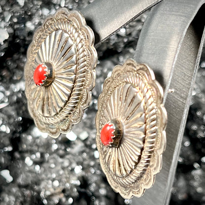 Coral Concho Earrings | Sterling Silver