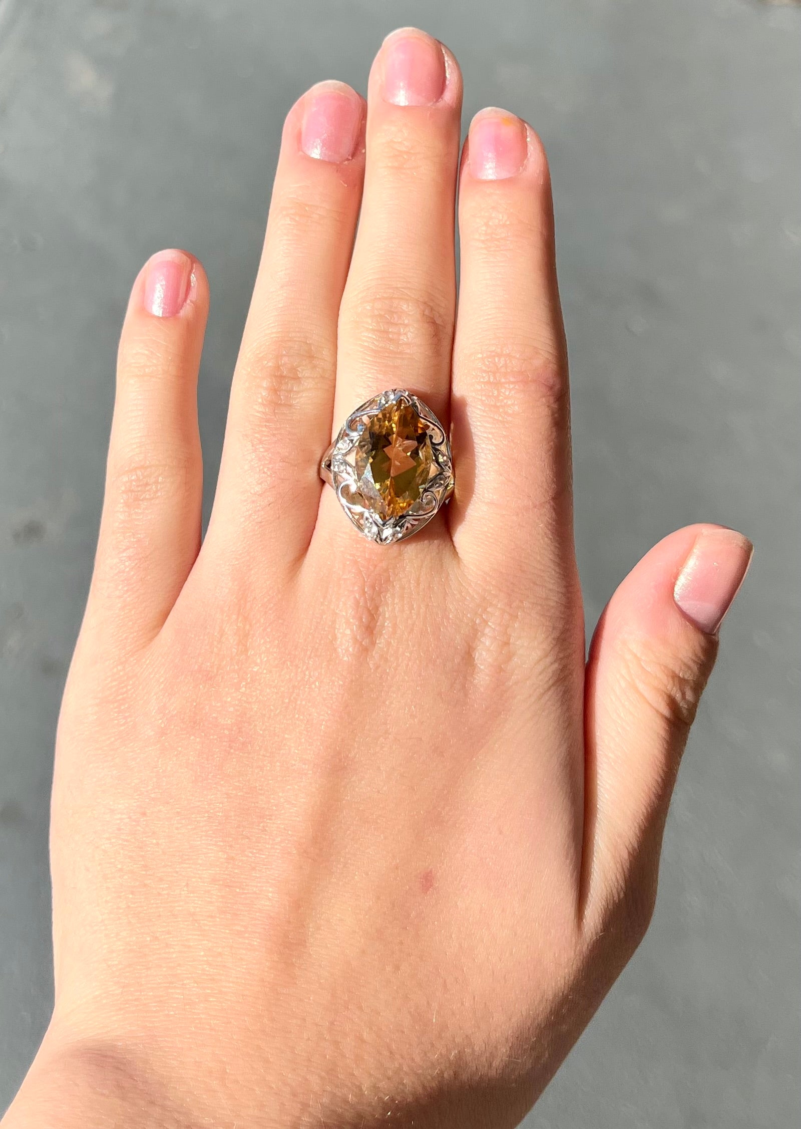 Marquise Cut Citrine Ring | Sterling Silver – Burton's Gems and Opals