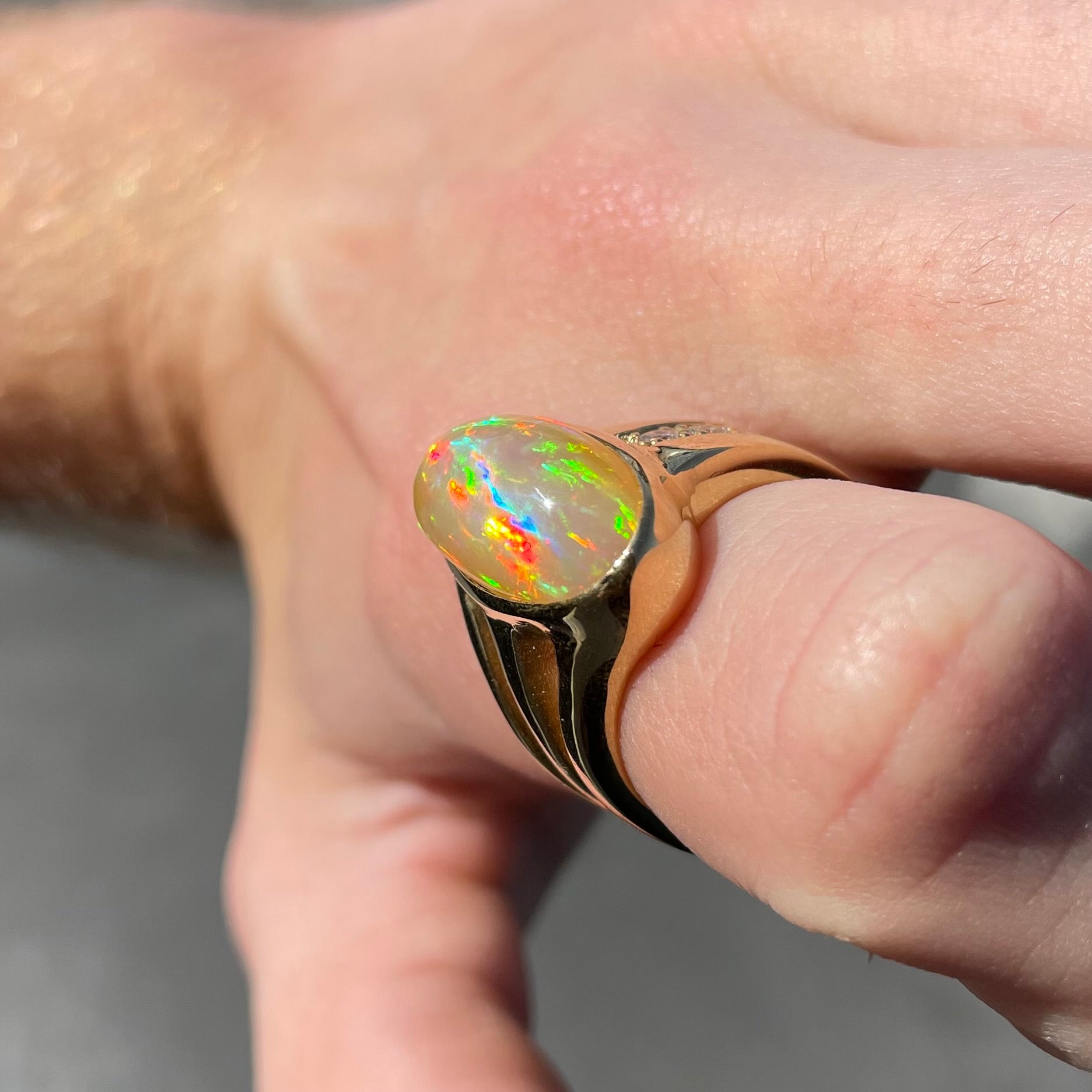 Size 11 Fire store Opal Ring. Made by King Will