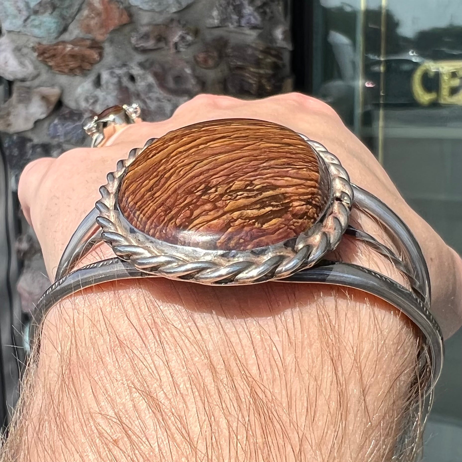 Stunning 925 shops Sterling Silver K2 Jasper Cuff Bracelet