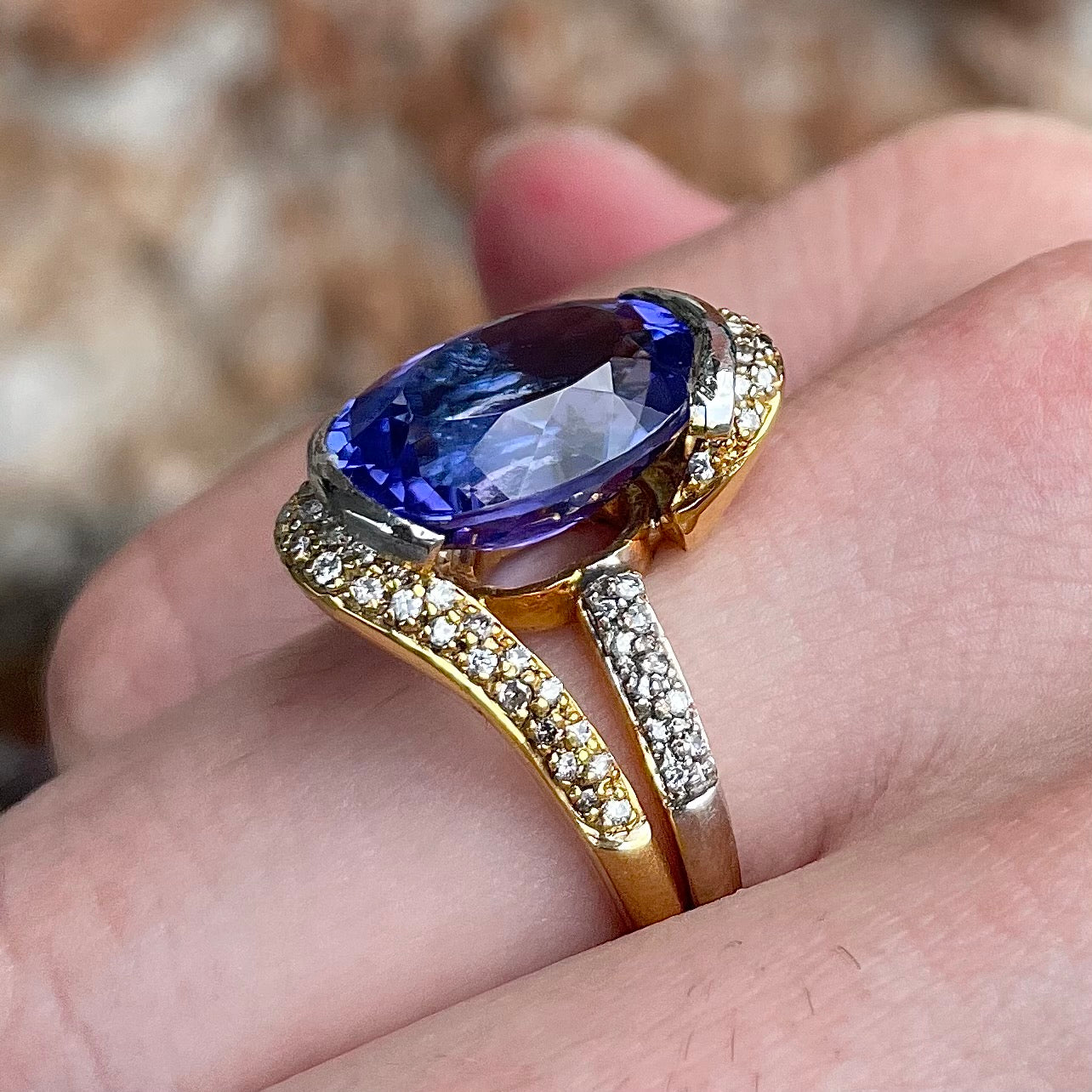 Tanzanite ring store with diamonds