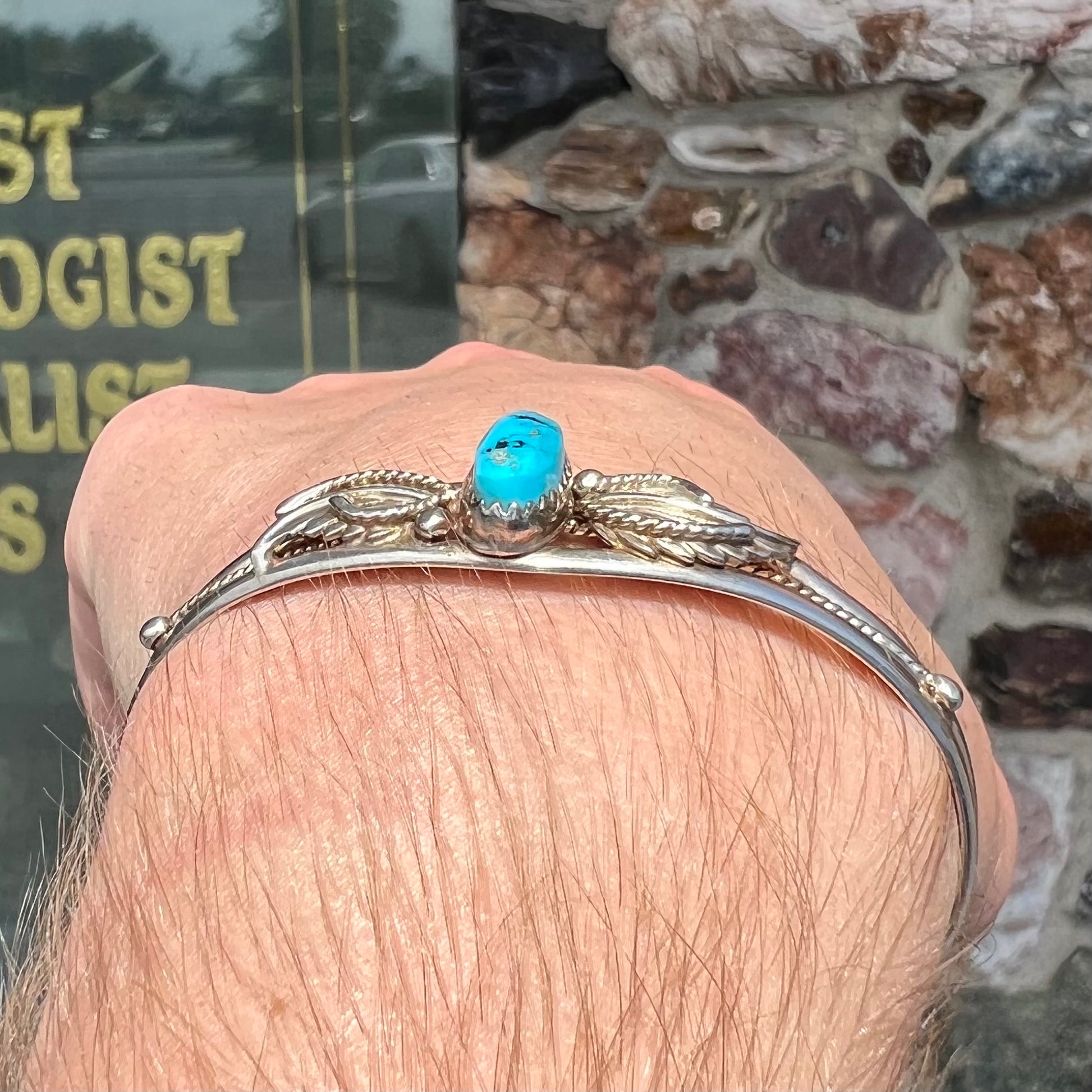 Blue Oval Turquoise Cuff Bracelet