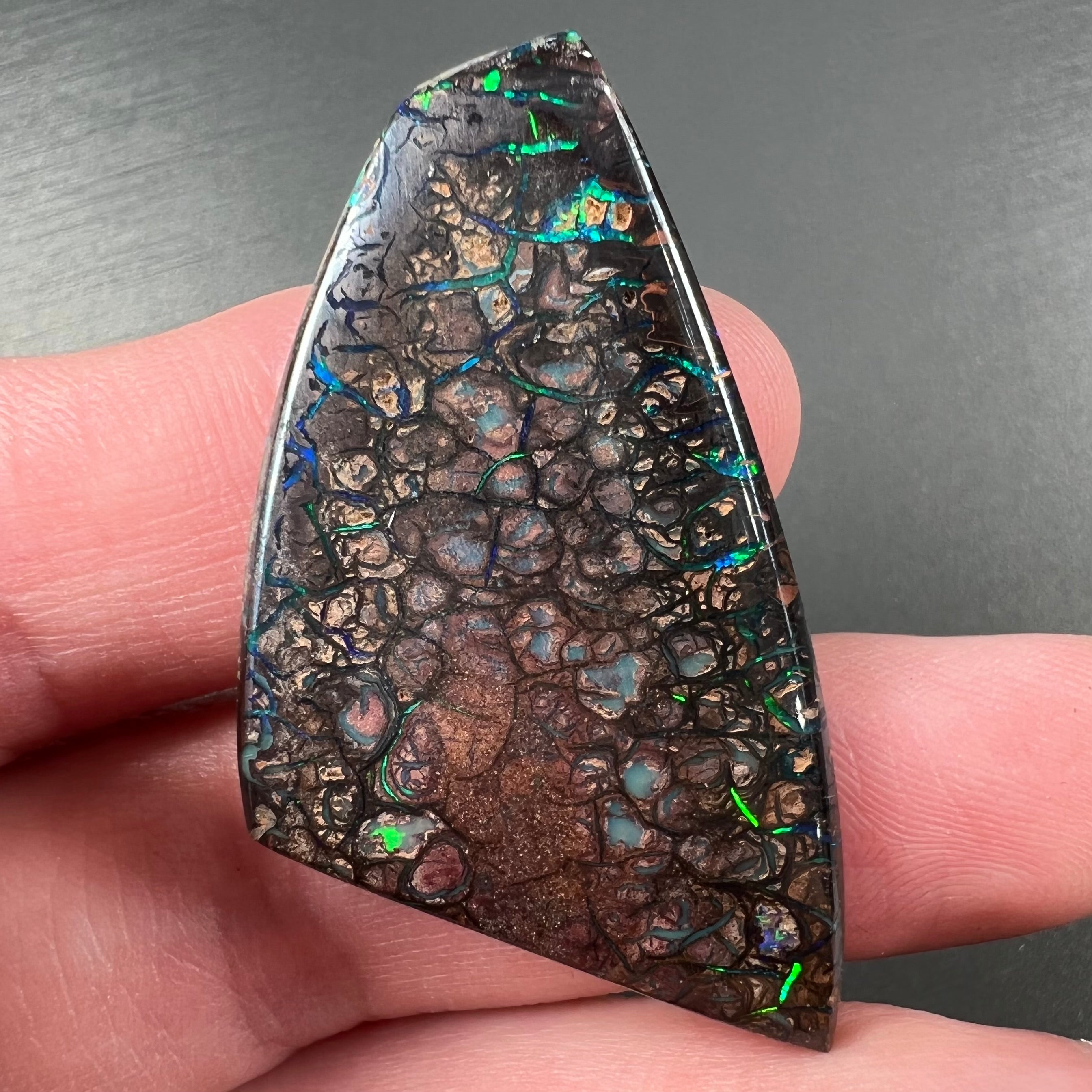 Koroit boulder opal top 28 ct freeform large cut opal stone