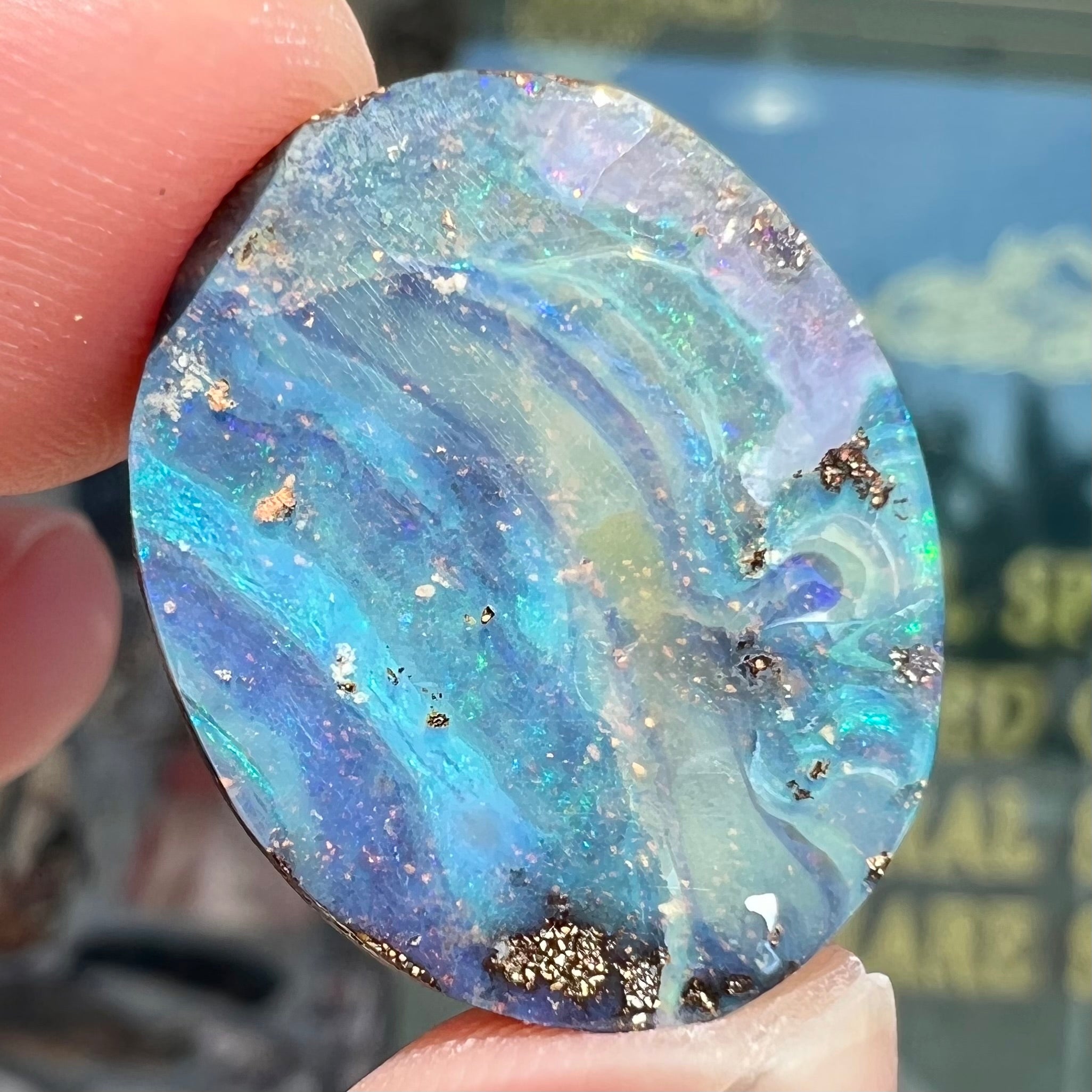 Natural Boulder opal Druzy Gemstone Top Quality Boulder opal Cabochon Boulder opal Loose semi precious Jewelry gemstone on sale (250Cts.52X34MM)