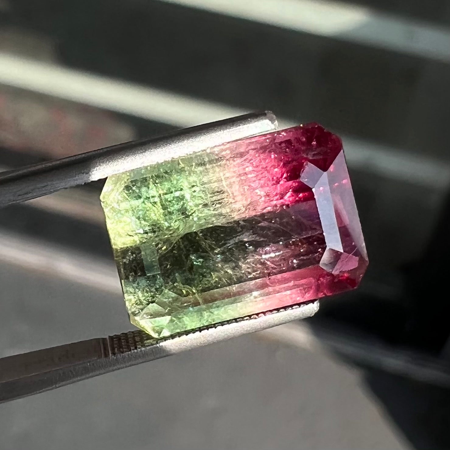 Loose Watermelon Tourmaline 6.55ct Emerald Cut Burton s