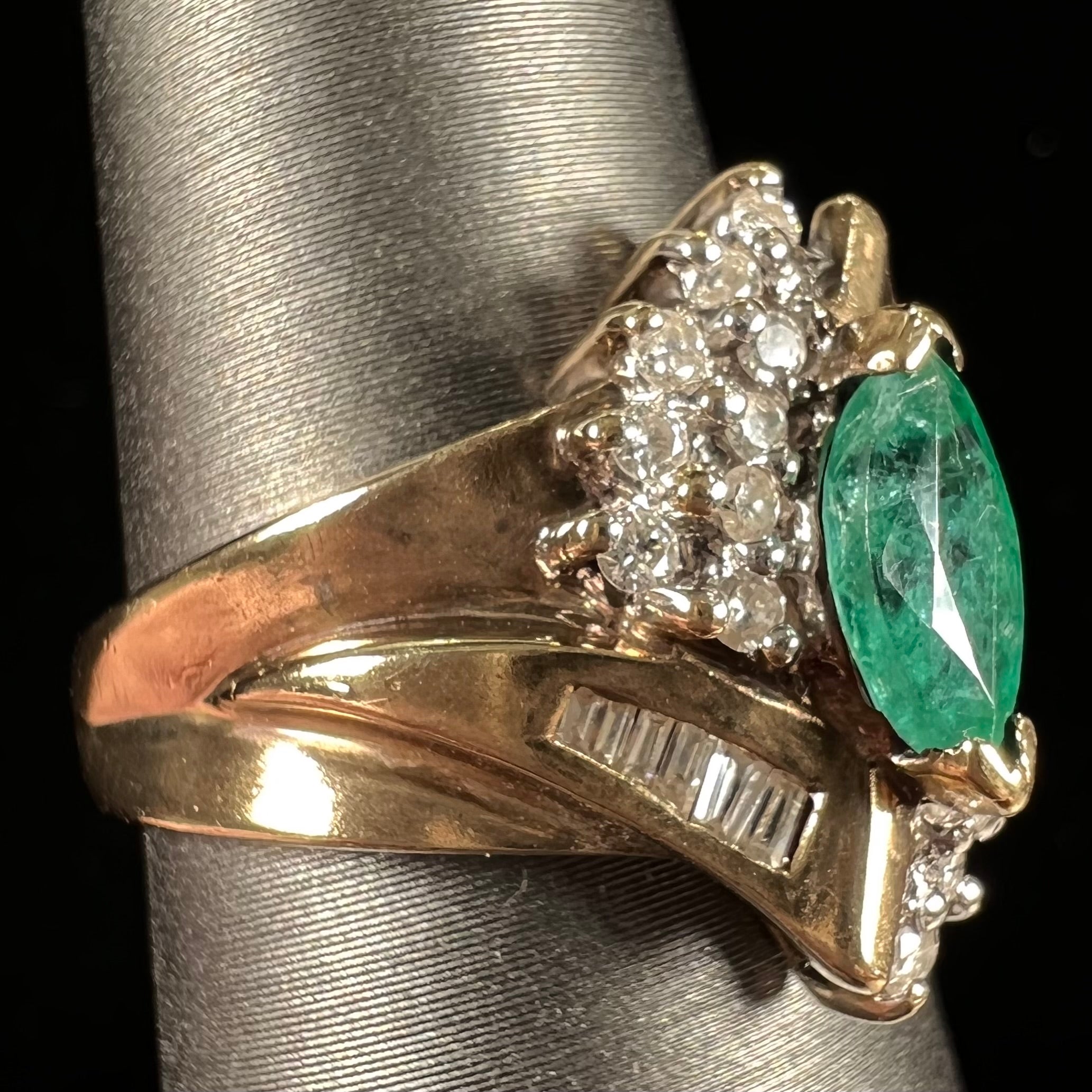 Magic glo 14k store emerald & diamond ring.